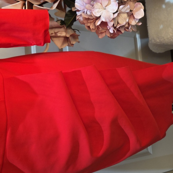 Nwot 14 Alex Evenings Red Long Sleeve Sheath Dress with Neck Cutout - Picture 10 of 17